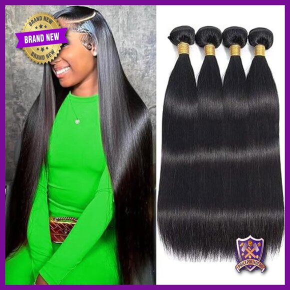 Accessories - 4 Straight Human Hair Bundles 18-24 Inch Brazilian Virgin Hair Extensions